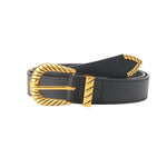 Rippled Buckle Belt - Black