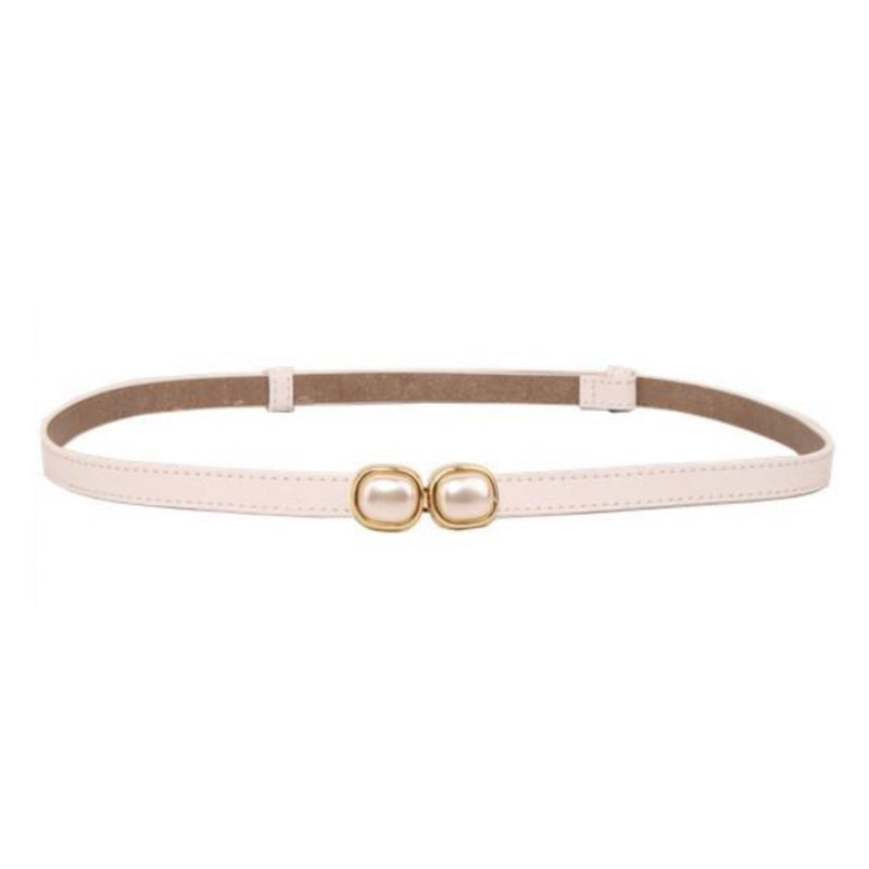 Pearl Buckle Belt - ivory