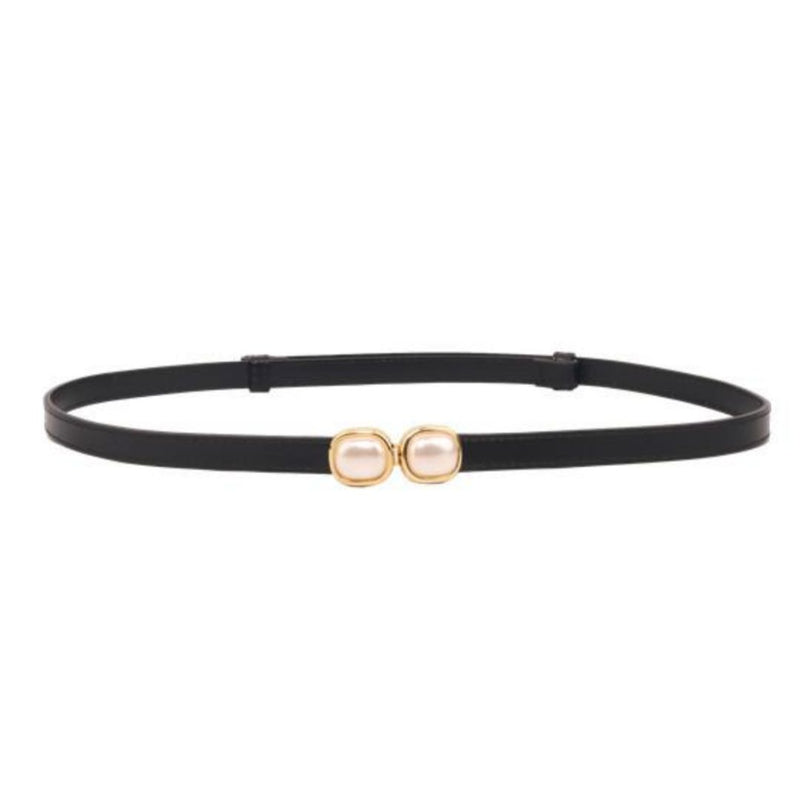 Pearl Buckle Belt - Black