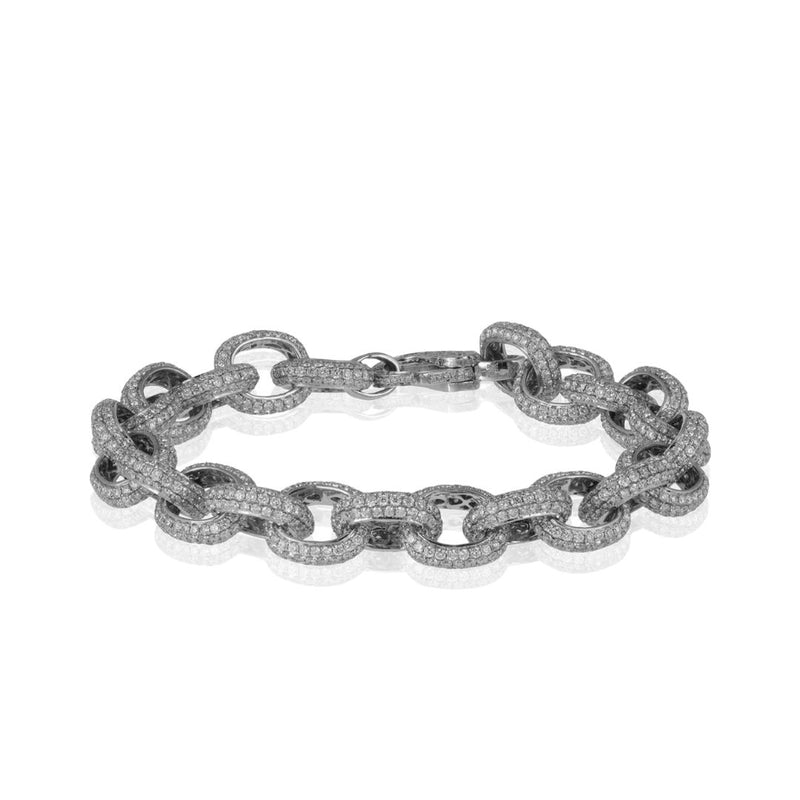 Pave Link Bracelet - Silver