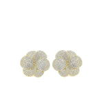 Pave Bloom Studs -Gold