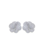 Pave Bloom Studs - Silver