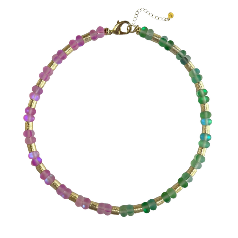 Iridescent Manhattan Collar - Pink/Green