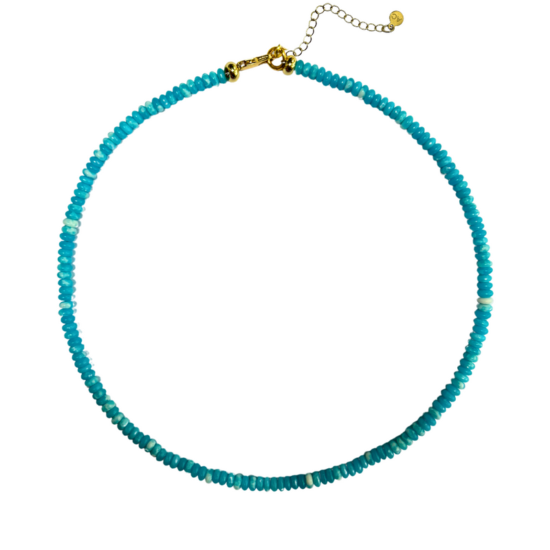 Micro Beaded Necklace - Light Blue