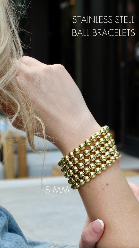 Stainless Steel Ball Stretch Bracelets- (more styles)