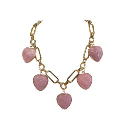 Lovers Lane Charm Necklace - Pink