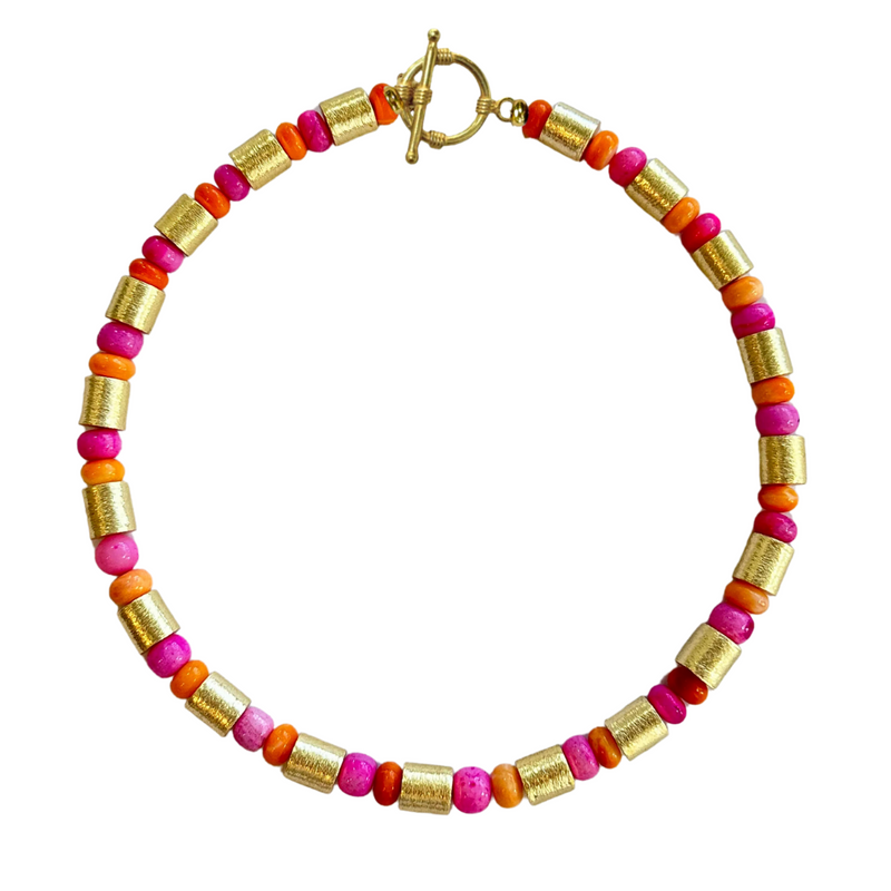 St. Germain Collar - Pink/Orange