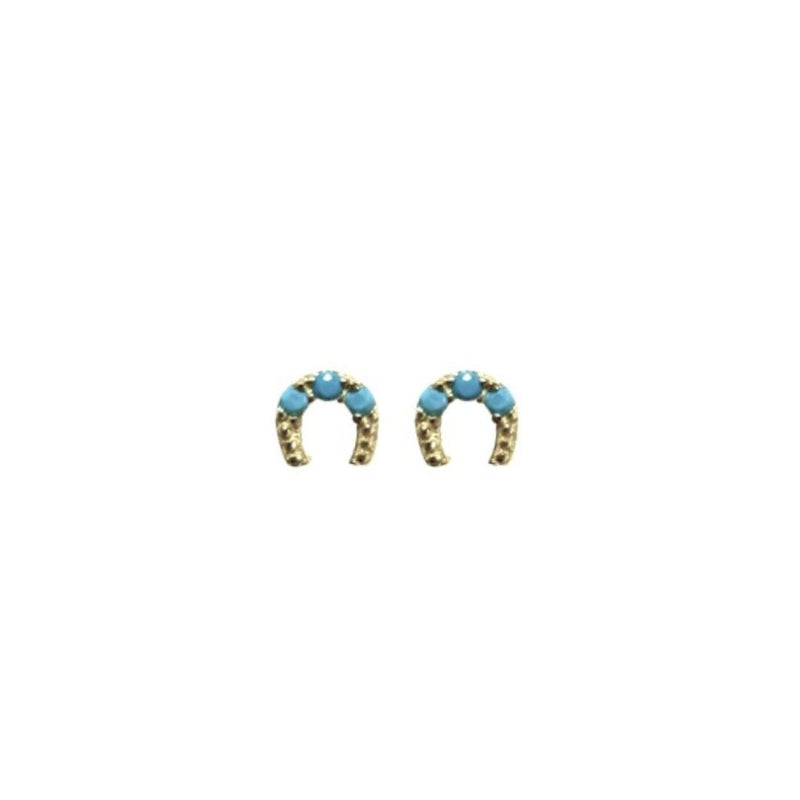 Mini Horseshoe Studs - Turquoise