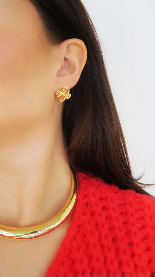 Gold Clover Studs