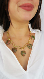 Lovers Lane Charm Necklace - Pink/Green Marble (PRE-ORDER)