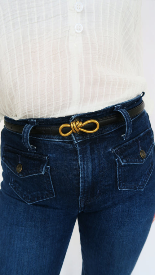 Looped Knot Belt - White