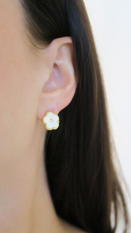 Clover Studs - White