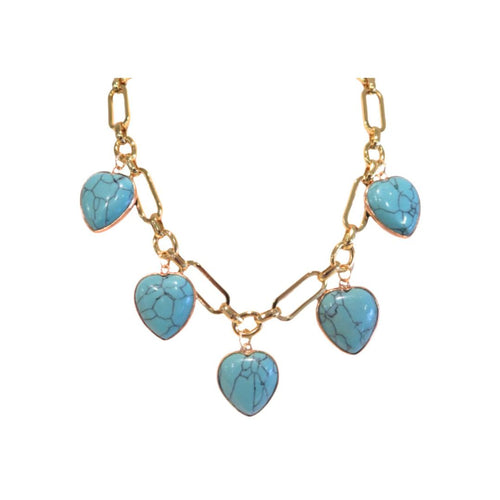 Lovers Lane Charm Necklace - Turquoise