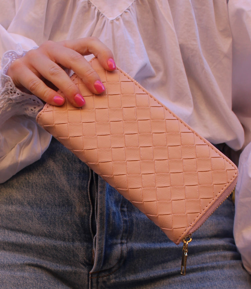 Large Woven Wallet - blush