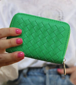 Mini Woven Wallet - green