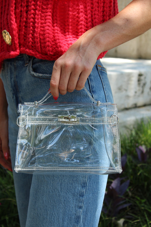 Talia Clear Bag - Silver