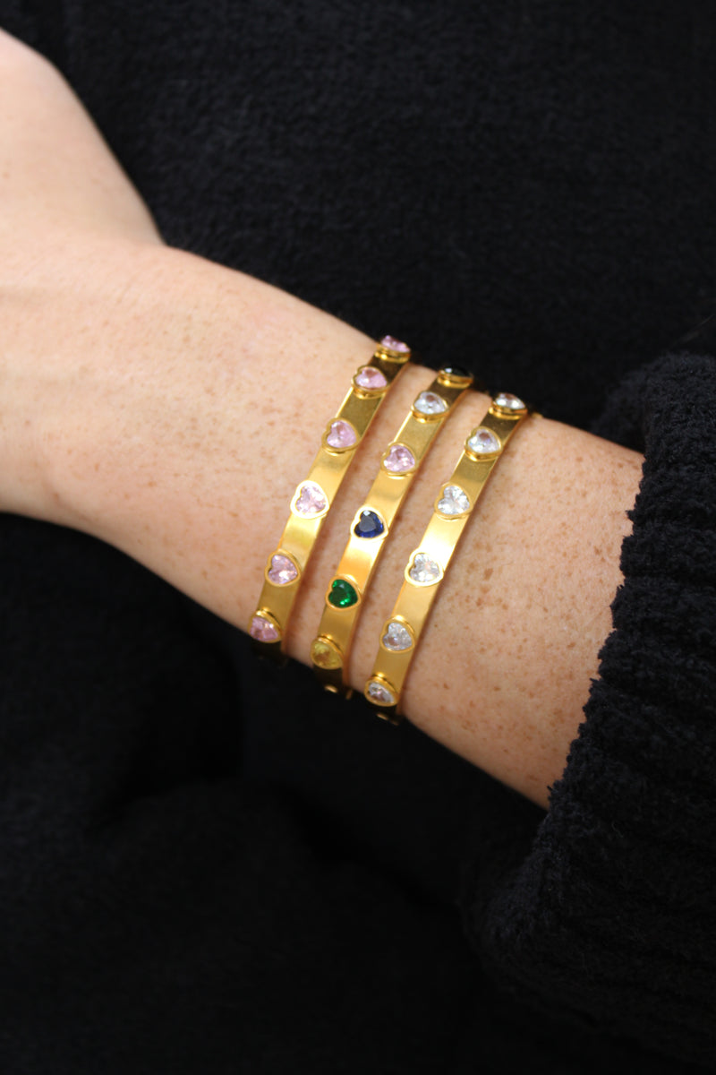 Heart Studded Bangle - more colors