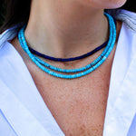 Micro Beaded Necklace - Light Blue