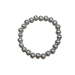 Brushed Metal Bead Bracelet (more sizes) - Silver