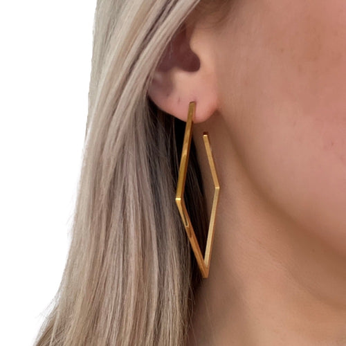 Gold Abstract Diamond Earrings